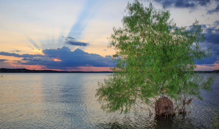 sunset on a Texas lake